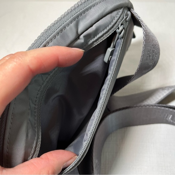 Lole Belt Bag. Minimalist Design. Charcoal Grey. Logo on belt. Adjustable - Picture 5 of 9